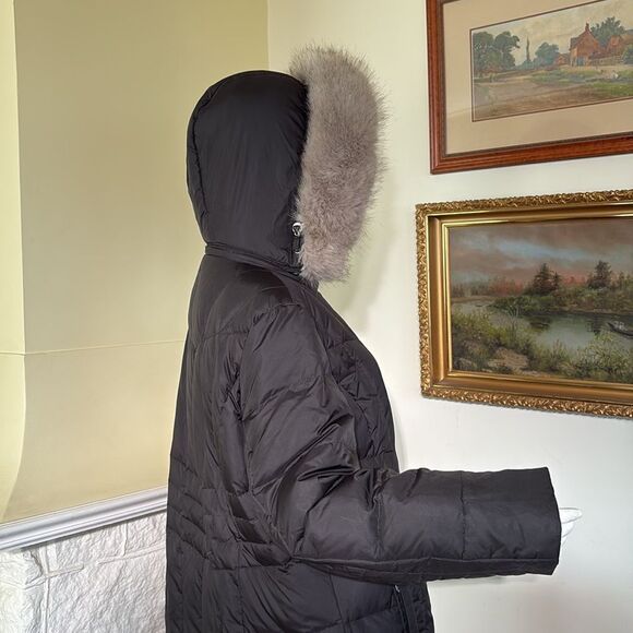 Anne Klein Down Filled Puffer Removable Hood Zippered Coat - Picture 11 of 17